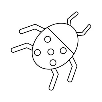 Virus computer security system technology outline Stock Illustration