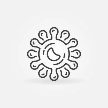 Virus concept simple vector icon in outline style Illustrazione stock