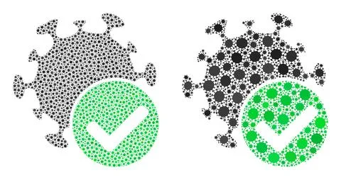Virus Confirmed Icon - Composition with Covid-2019 Biohazard Infection Elements Stock Illustration