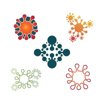 Virus corona virus vector and mask design logo viral Stock Illustration