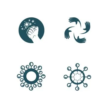 Virus corona virus vector and mask design logo viral Stock Illustration