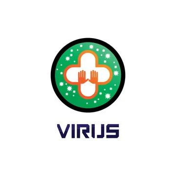 Virus corona virus vector and mask design logo viral vector and design icon.. Stock Illustration