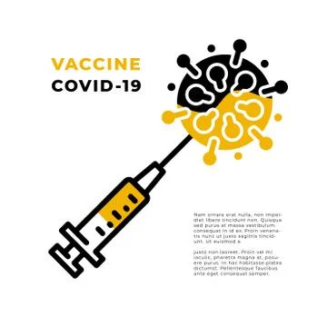 Virus covid-19 protection vector web banner, website vaccine template Illustrazione stock