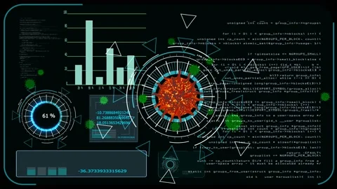 Virus covid mutation dark red color and digital analysis to find vaccine 스톡 동영상 139804728