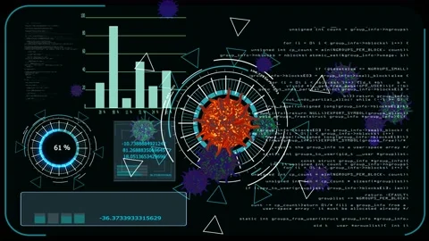 Virus covid mutation dark red color and digital analysis to find vaccine 스톡 동영상 139808350