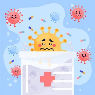 Virus cure concept with substance Stock Illustration