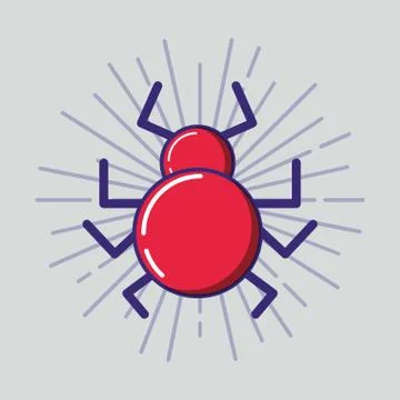 Virus cyber bug icon vector ilustration Illustrazione stock