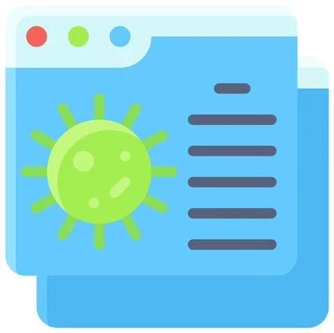 Virus data on application icon, Vaccine Development related vector Stock Illustration