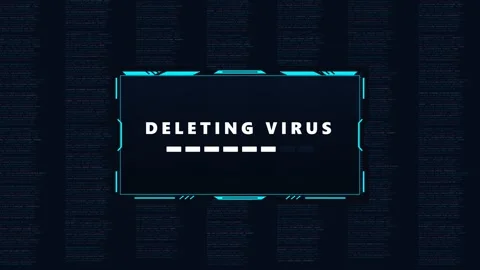 Virus deletion progress and completion on digital dashboard. 4K Video stock 343265038
