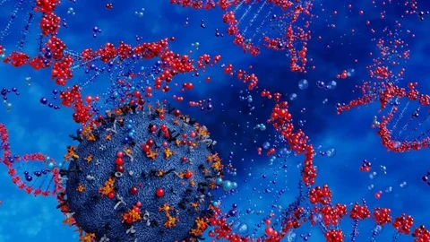 Virus destroys DNA strands Stock Footage 81652828