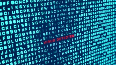 Virus detected, computer warning sign. Stock Footage 313487014