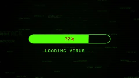 Virus detected Digital animation of scope scanning over System hacked Animation Stock Footage 151427494