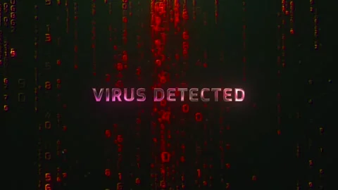 Virus Detected Digital Hacker Program Coding  Futuristic Hacking Codes Backg Stock Footage 291142456