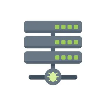 Virus detected on server showing data breach attempt Illustrazione stock