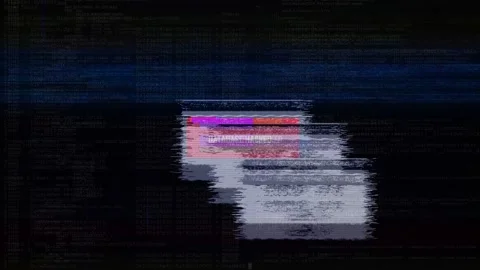 Virus detected warning alert binary computer code infected. Digital Pixel Noise Stock Footage 293534543