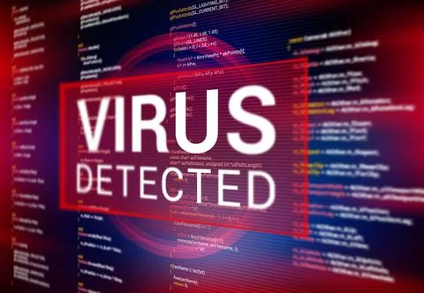 Virus detected warning alert message background Illustrazione stock