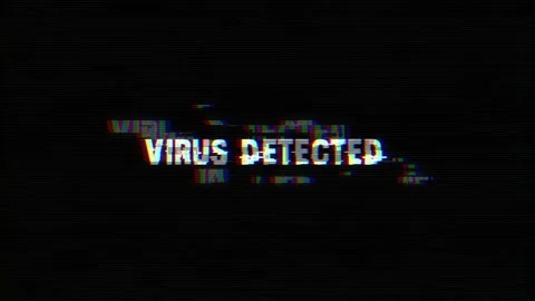 Virus detected warning glitch text effect Stock Footage 196964073