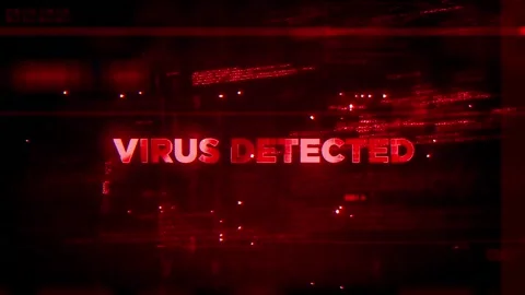 Virus Detected Word on Hacker concept technology futuristic data background Stock Footage 342799357