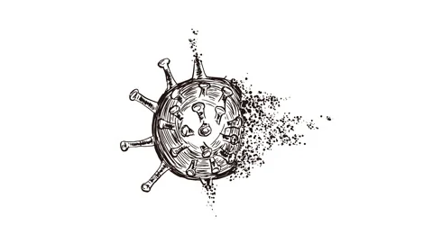 Virus disappearance animation Video stock 140476280