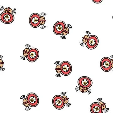 Virus disease bladder vector seamless pattern Stock Illustration