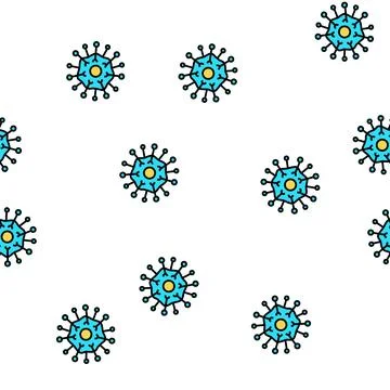 Virus disease vector seamless pattern Stock Illustration