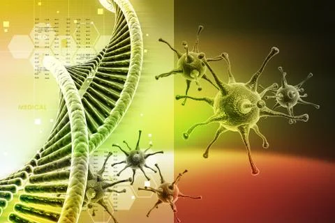 Virus with dna structure Stock Illustration