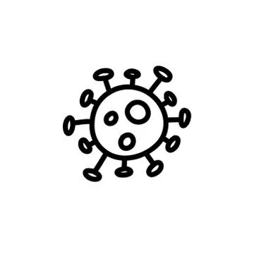 Virus doodle icon, vector color line illustration Stock Illustration