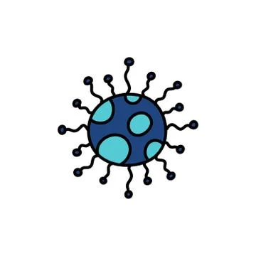 Virus doodle icon, vector colour line illustration Stock Illustration