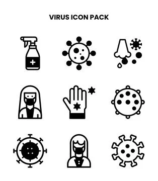 Virus DuoTone Graphics Icons Pack Stock Illustration