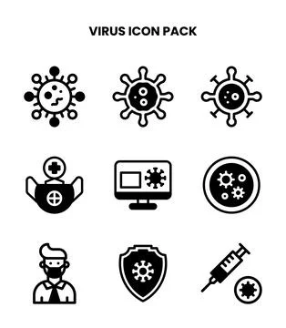 Virus DuoTone Icons Pack Stock Illustration
