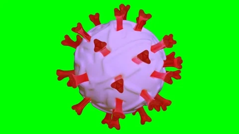 The virus, dust, or pollen particle. Rotating on a green screen. 3d rendering Stock Footage 160008809