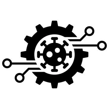 Virus Electronics Gear Vector Icon Flat Illustration Stock Illustration