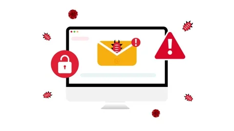Virus in emails and spam concept 4k animation design with insect and message 스톡 동영상 292467526