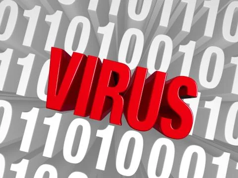 A virus embedded in the computer code Stock Illustration