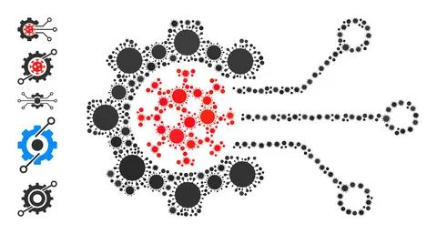 Virus Engineering Icon - Virus Mosaic and Bonus Icons Illustrazione stock
