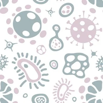 Virus epidemic molecule seamless repeating pattern illustration Stock Illustration