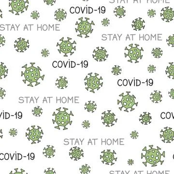 Virus epidemic seamless pattern. Backdrop with Coronavirus symbol Stock Illustration