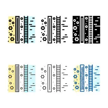 Virus filtration color icon vector stylized Stock Illustration