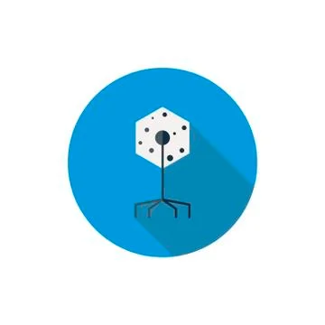 Virus Flat Icon With Long Shadow. Medical Flat Icons. Stock Illustration
