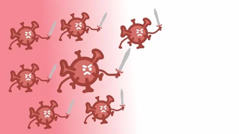 Virus Floating attack animation motion Stock Footage 272577988