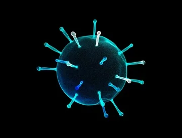 Virus, flu, view of a virus under a microscope, infectious disease Stock-Footage 85942242