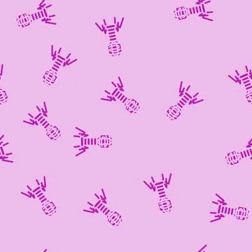 Virus genetic engineering glyph vector seamless pattern イラスト素材