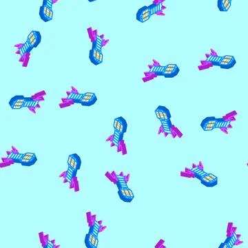 Virus genetic engineering isometric icon seamless pattern Stockillustratie