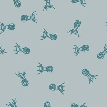 Virus genetic engineering line vector seamless pattern イラスト素材