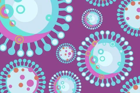 Virus germ or pathogen bacteria in planet form Stock Illustration