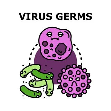 Virus germs spreading sickness and disease concept Stock Illustration