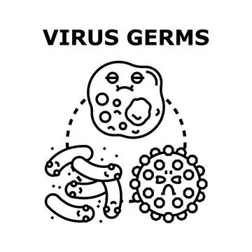 Virus germs spreading sickness and disease concept Stock Illustration