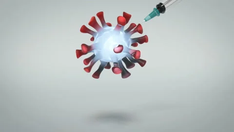 Virus getting injection and dying 3D render animation Stock Footage 129408705