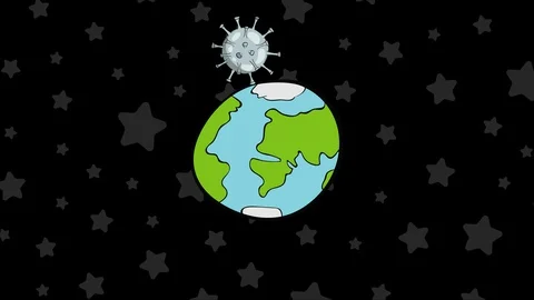 Virus going around Earth space Stock Footage 128643707