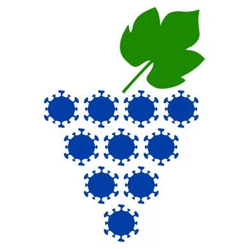 Virus Grapes Bunch V3 Flat Icon Symbol Stock Illustration